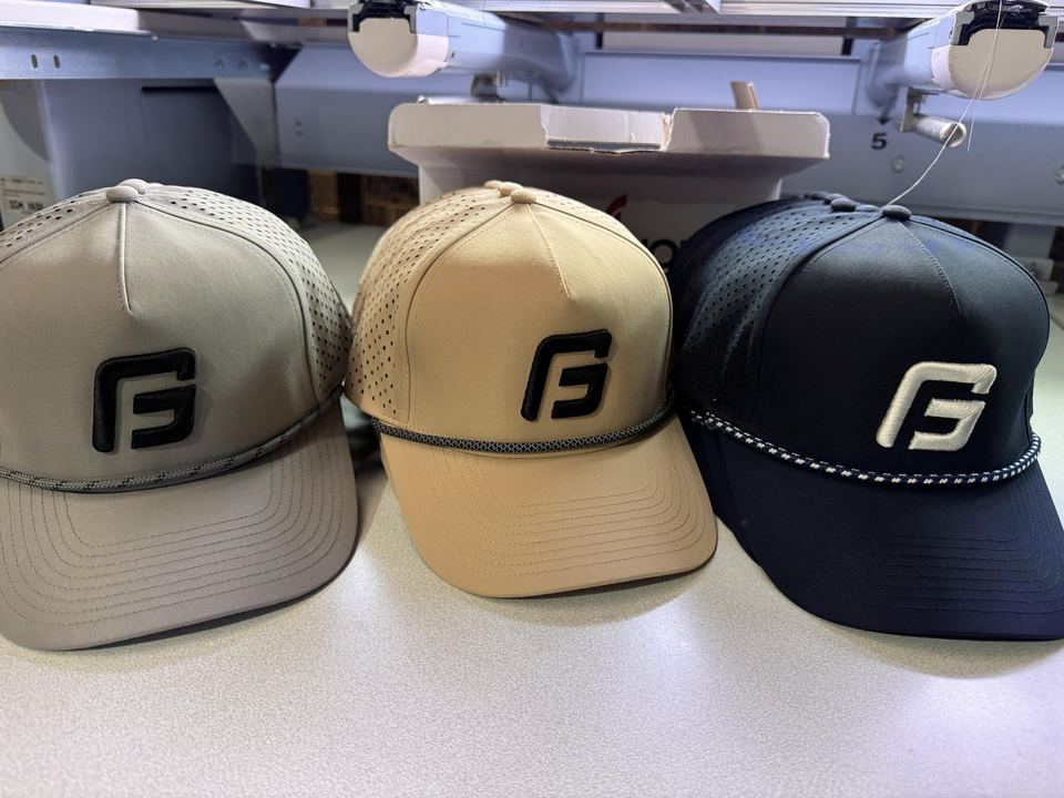 Advent custom rope caps with raised 3D embroidery